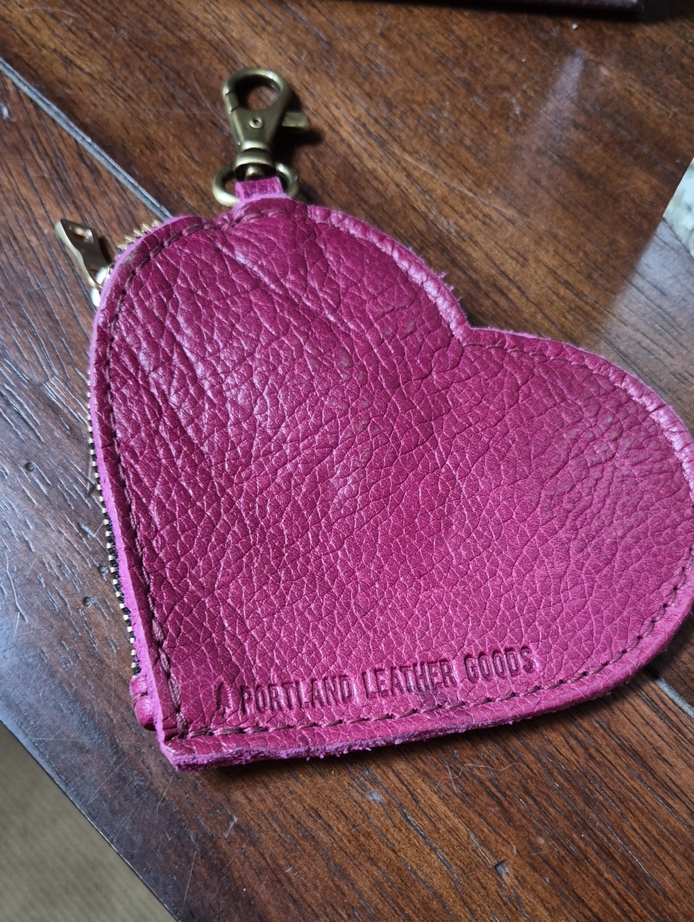 Portland Leather Good Cowgirl Heart Clip On Bag Coin Key Gift